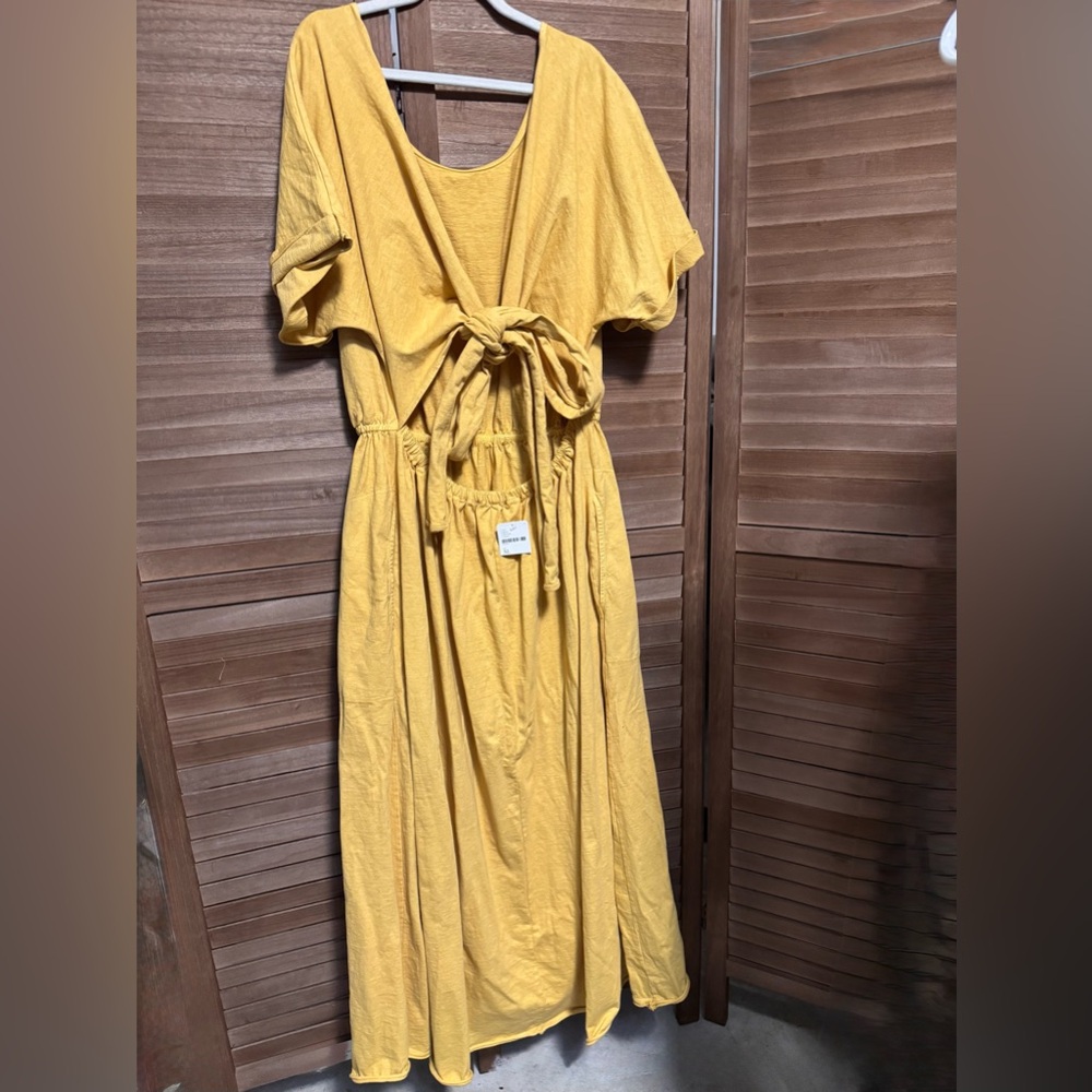 NWT Free People - Sorrento Midi Dress Size - XL, Mustard - Picture 2 of 7